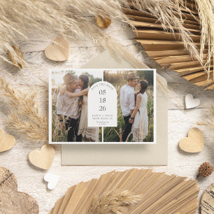 Modern Two Photo Arch Wedding Save The Date