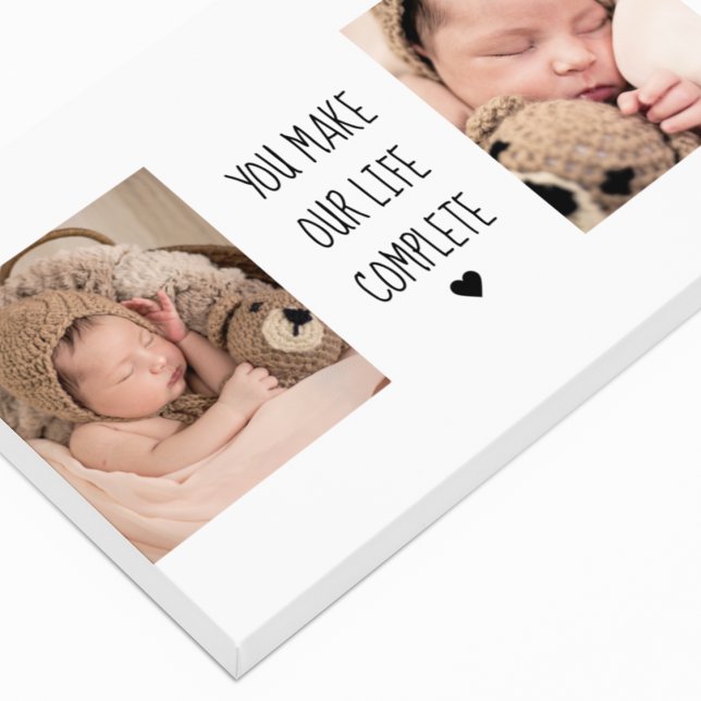 Modern Two Photo | You Make Our Life Complete  Canvas Print (Creator Uploaded)