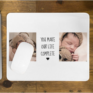 Modern Two Photo   You Make Our Life Complete  Mouse Mat