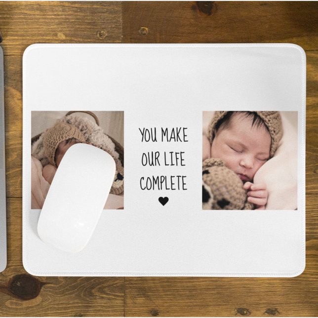 Modern Two Photo | You Make Our Life Complete  Mouse Mat (Creator Uploaded)