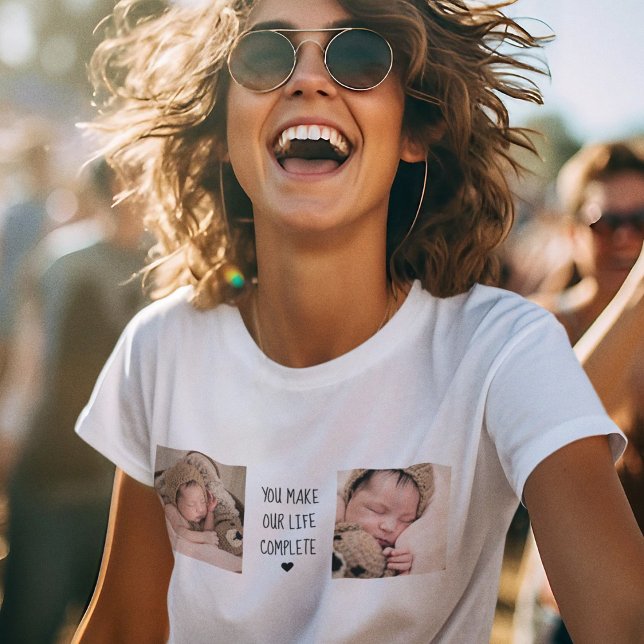 Modern Two Photo | You Make Our Life Complete  T-Shirt (Creator Uploaded)