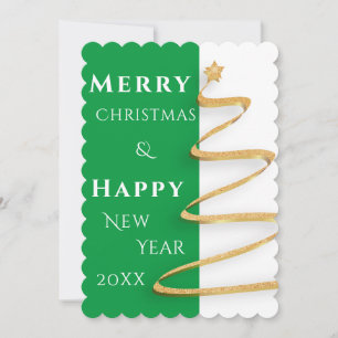 Modern Two Tone Colours Merry Christmas Wishes Car Holiday Card