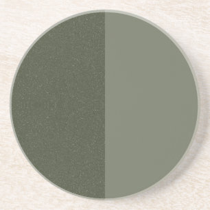 Modern Two-Tone Moss Green Sandstone Coaster