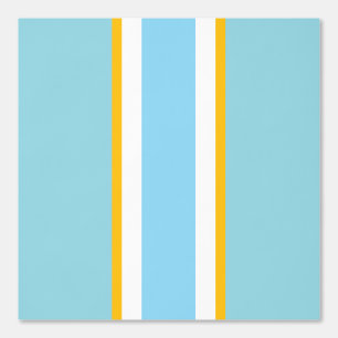 Modern Two Tone Pastel Blue Yellow White Stripes Wallpaper