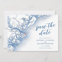 Modern Tybee Island Georgia Map Wedding