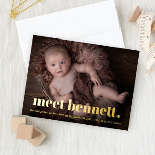 Modern Type Bold Name Baby Photo Birth