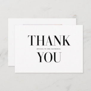 Modern Type Bold Wedding Thank You Photo Card