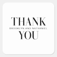 Modern Type Bold Wedding Thank You Photo Card