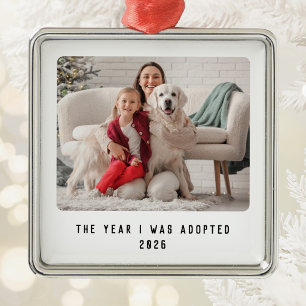 Modern Type Dog Adoption Photo Keepsake Metal Tree Decoration