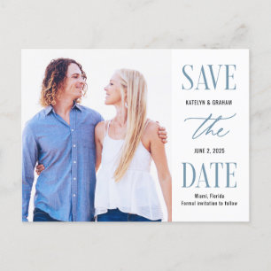 Modern Type EDITABLE COLOR Save The Date Postcard