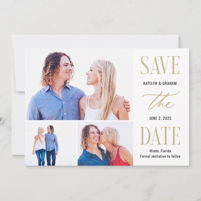 Modern Type Editable Colour Save The Date Card (Front)