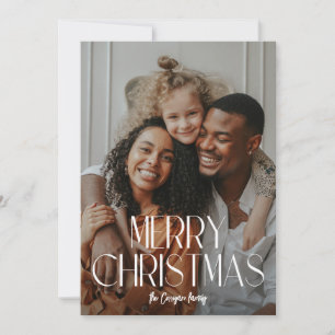 Modern Type Merry Christmas Photo Holiday Card