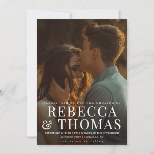 Modern Type Overlay Photo Wedding Invitation