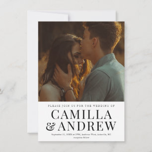 Modern Type Photo Elegant Wedding Invitation