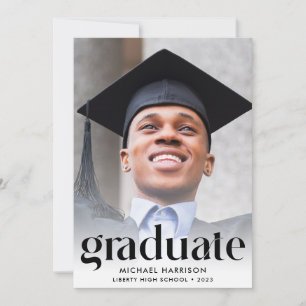 Modern Type Photo Graduation Announcement