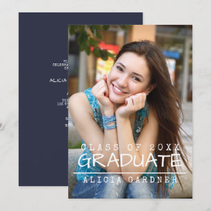 Modern Type Photo Graduation Party Announcement