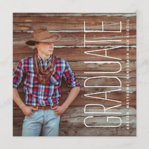 Modern Type   Photo Graduation Party Invitation