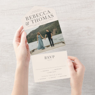 Modern Type Photo Wedding All In One Invitation