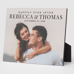 Modern Type Photo Wedding Plaque