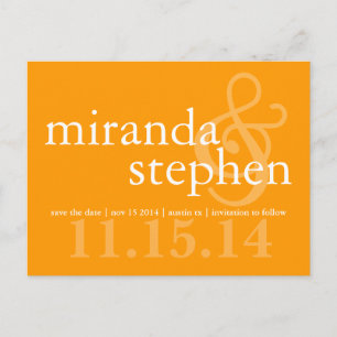 Modern Type Save the Date Bold Wedding Postcard