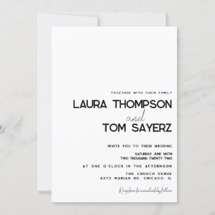 Modern Type Simple Hand Script Wedding Invitation