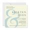Modern Type Wedding Invitations Ivory Blue Grey
