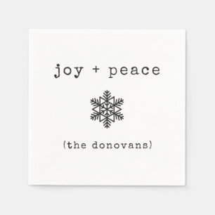 Modern Typewriter   Black and White Christmas Napkin