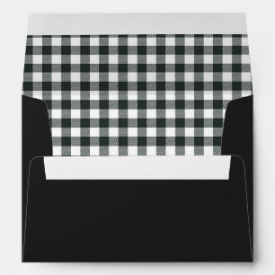 Modern Typewriter   Black Gingham Envelope