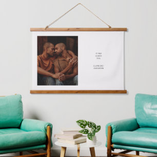 Modern Typewriter Custom Photo Love Letter Hanging Tapestry