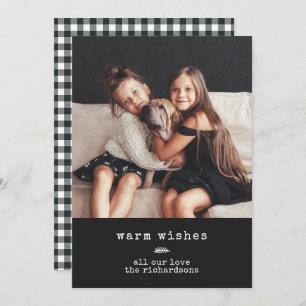 Modern Typewriter   Holiday Photo on Black Gingham