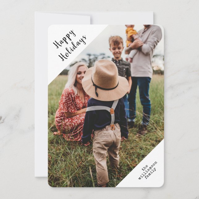 Modern Typewriter Script Christmas Photo Holiday (Front)