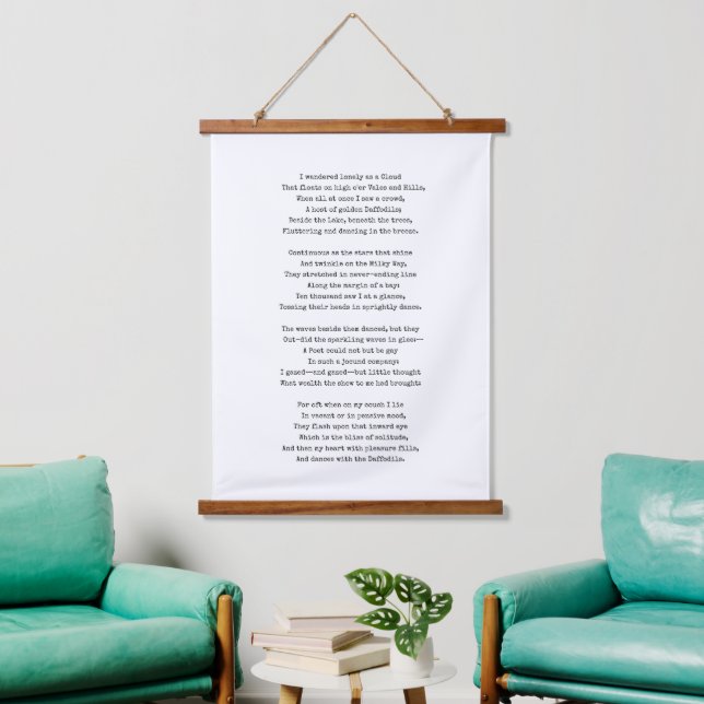 Modern Typewriter Your Custom Poem Hanging Tapestry (Living Room)