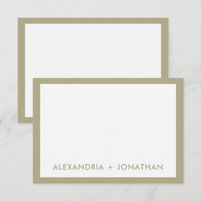 Modern Typgraphic Couples Thank You Note Card (Front/Back)