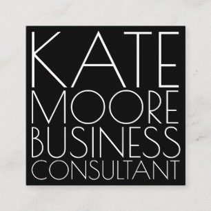 Modern Typographic Business Consultant  Square Business Card
