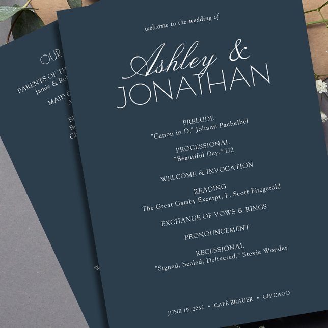 Modern Typographic-Centric Wedding Programme (Creator Uploaded)