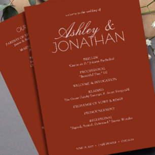 Modern Typographic-Centric Wedding Programme