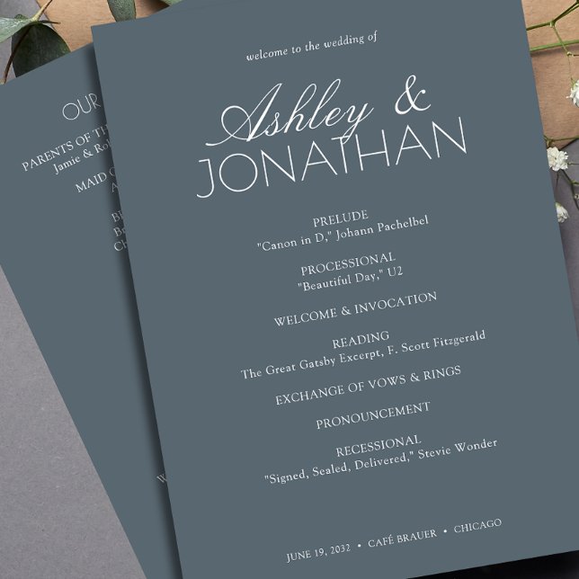Modern Typographic-Centric Wedding Programme (Creator Uploaded)