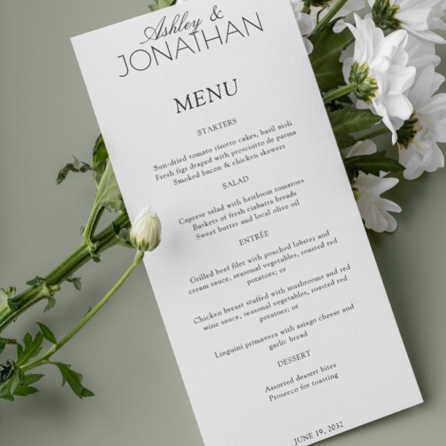 Modern Typographic-Centric Wedding Reception Menu (Creator Uploaded)