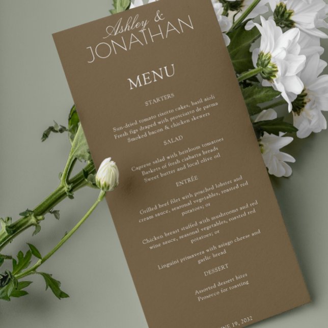 Modern Typographic-Centric Wedding Reception Menu (Creator Uploaded)