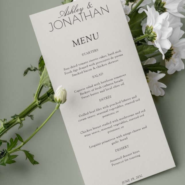 Modern Typographic-Centric Wedding Reception Menu (Creator Uploaded)