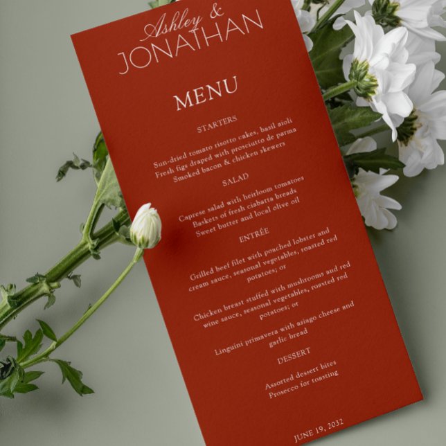 Modern Typographic-Centric Wedding Reception Menu (Creator Uploaded)