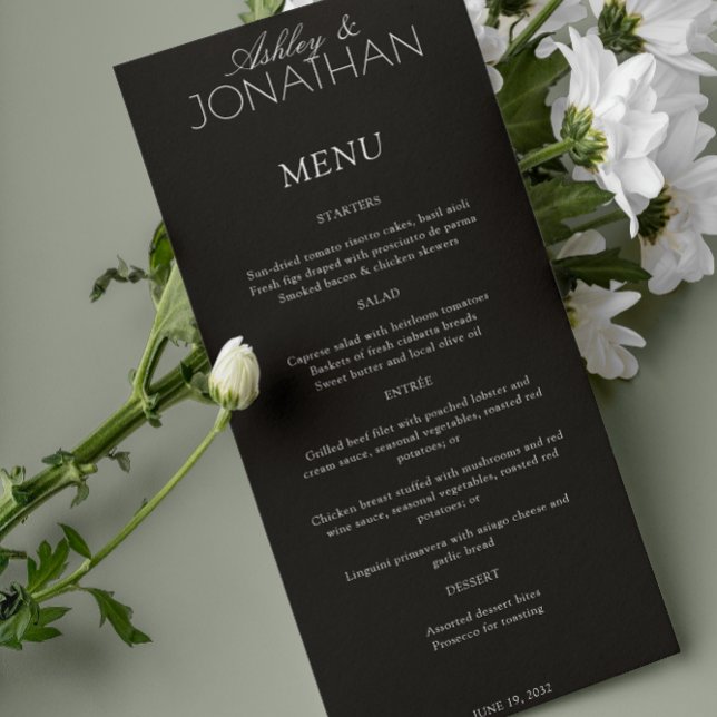 Modern Typographic-Centric Wedding Reception Menu (Creator Uploaded)