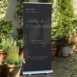 Modern Typographic-Centric Wedding Retractable Banner