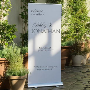 Modern Typographic-Centric Wedding Retractable Banner