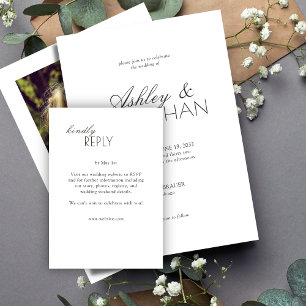 Modern Typographic-Centric Wedding RSVP Card