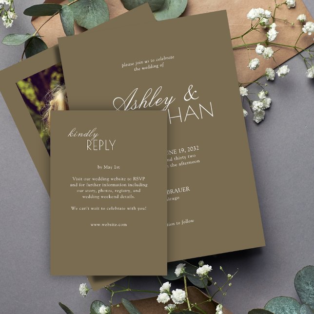 Modern Typographic-Centric Wedding RSVP Card (Creator Uploaded)