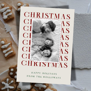 Modern Typographic Christmas Photo Holiday Card