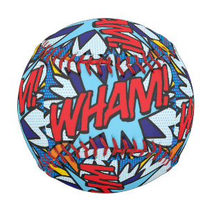 Modern Typographic Comic Book Pop Art WHAM! Baseball