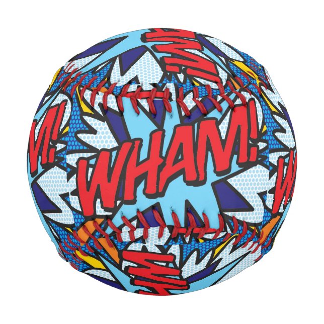 Modern Typographic Comic Book Pop Art WHAM! Baseball (Front)