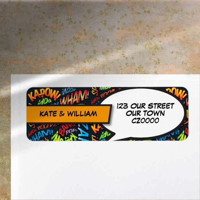 Modern Typographic Fun Comic Return Address (Modern Typographic Fun Comic Return Address Label)